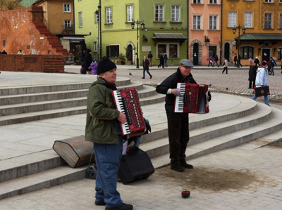 Street musicians in Warsaw